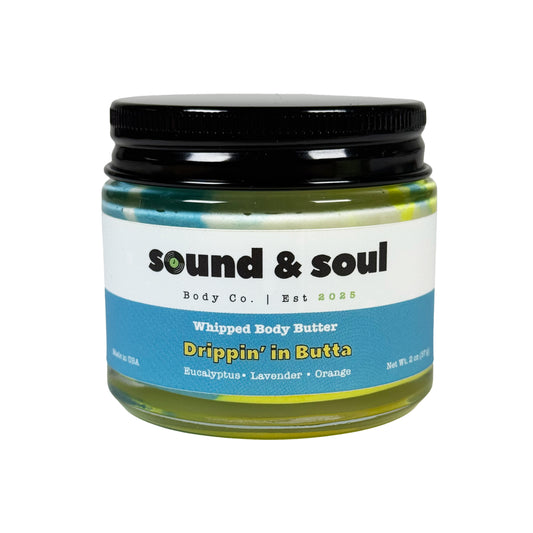 Drippin' in Butta 2 oz Whipped Body Butter | Dry Skin Moisturizer | Eucalyptus, Lavender & Orange