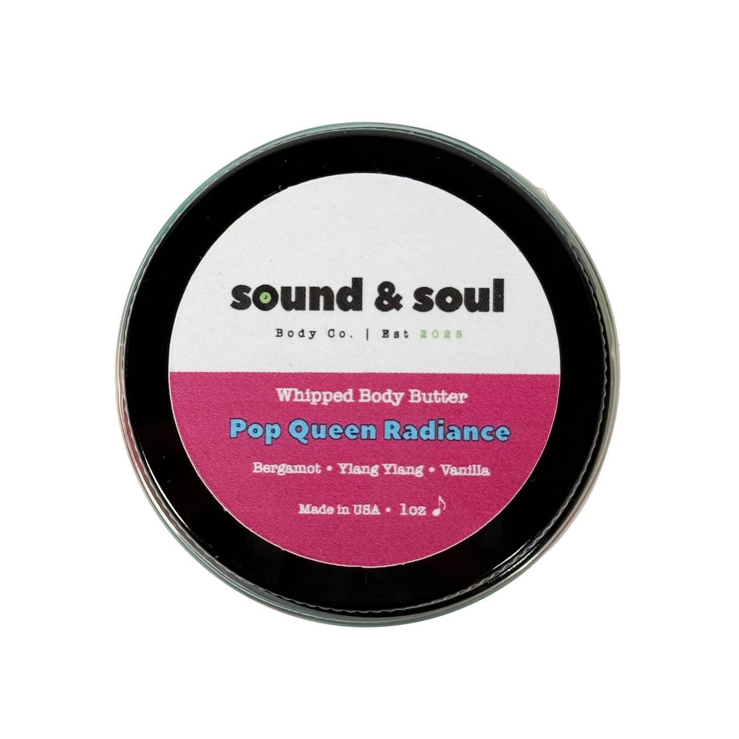 Pop Queen Radiance 1 oz Whipped Body Butter | Dry Skin Moisturizer | Bergamot, Ylang Ylang & Vanilla