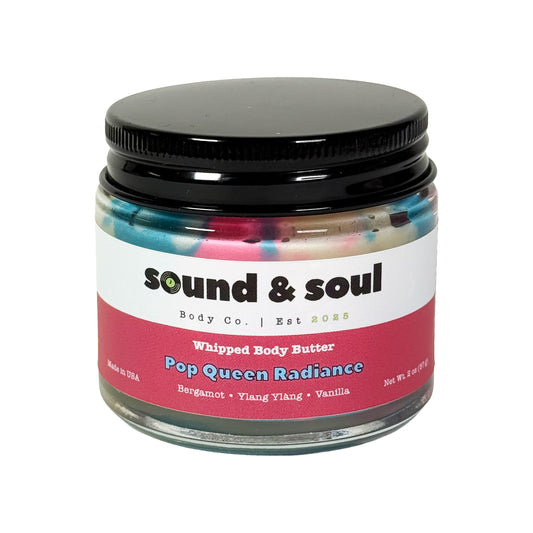Pop Queen Radiance 2 oz Whipped Body Butter | Dry Skin Moisturizer | Bergamot, Ylang Ylang & Vanilla