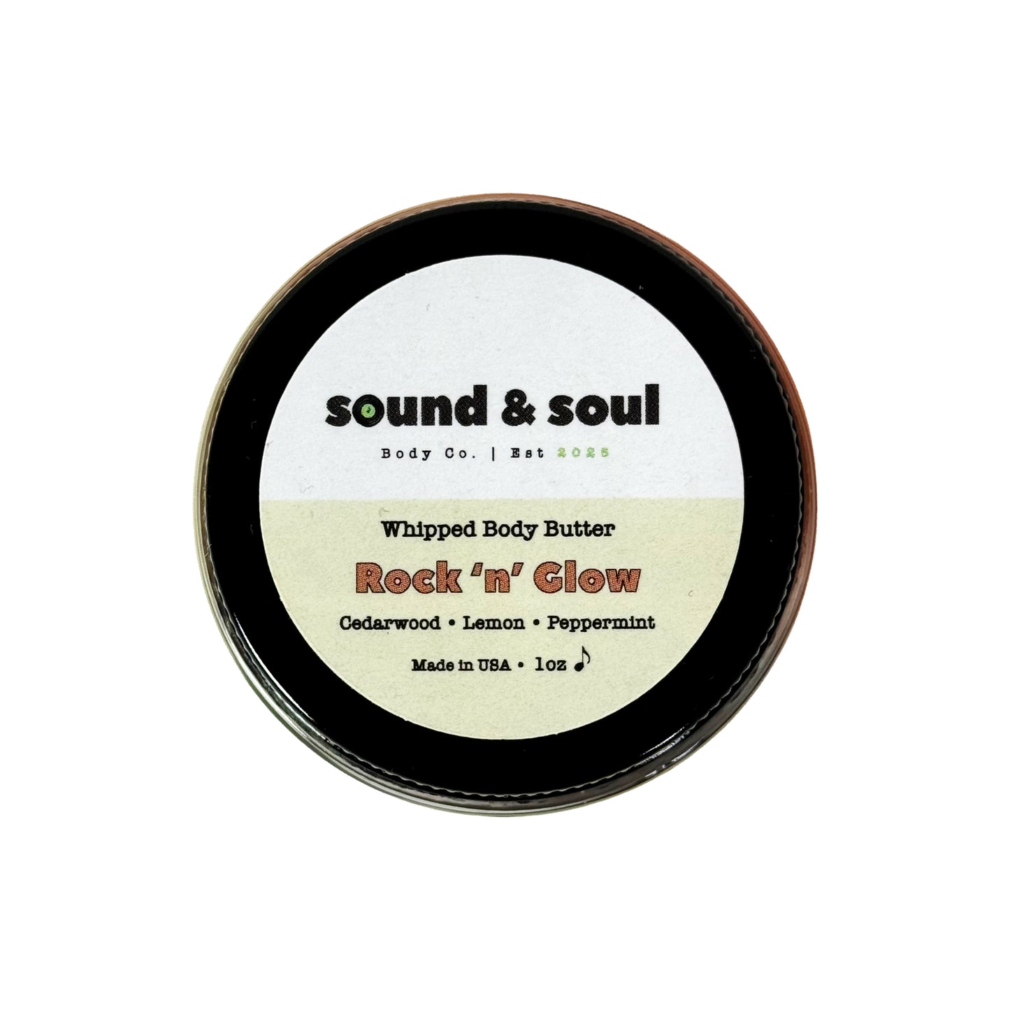 Rock N' Glow 1 oz Whipped Body Butter | Dry Skin Moisturizer | Cedarwood, Peppermint & Lemon