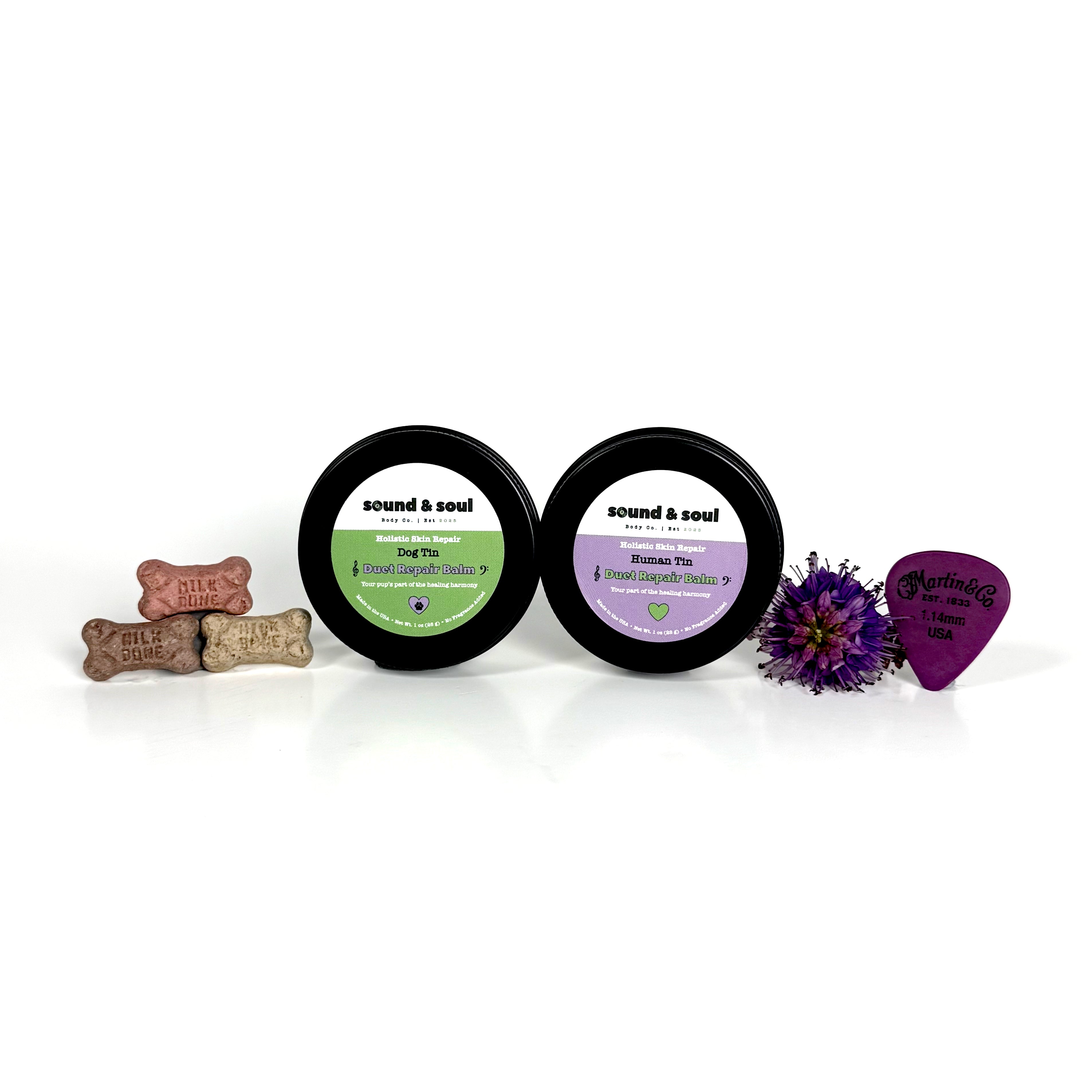 Duet Repair Balm Duo Set | Human & Dog Repair Balm | Calendula Skin & Paw Moisturizer | Matching Pet & Owner Gift