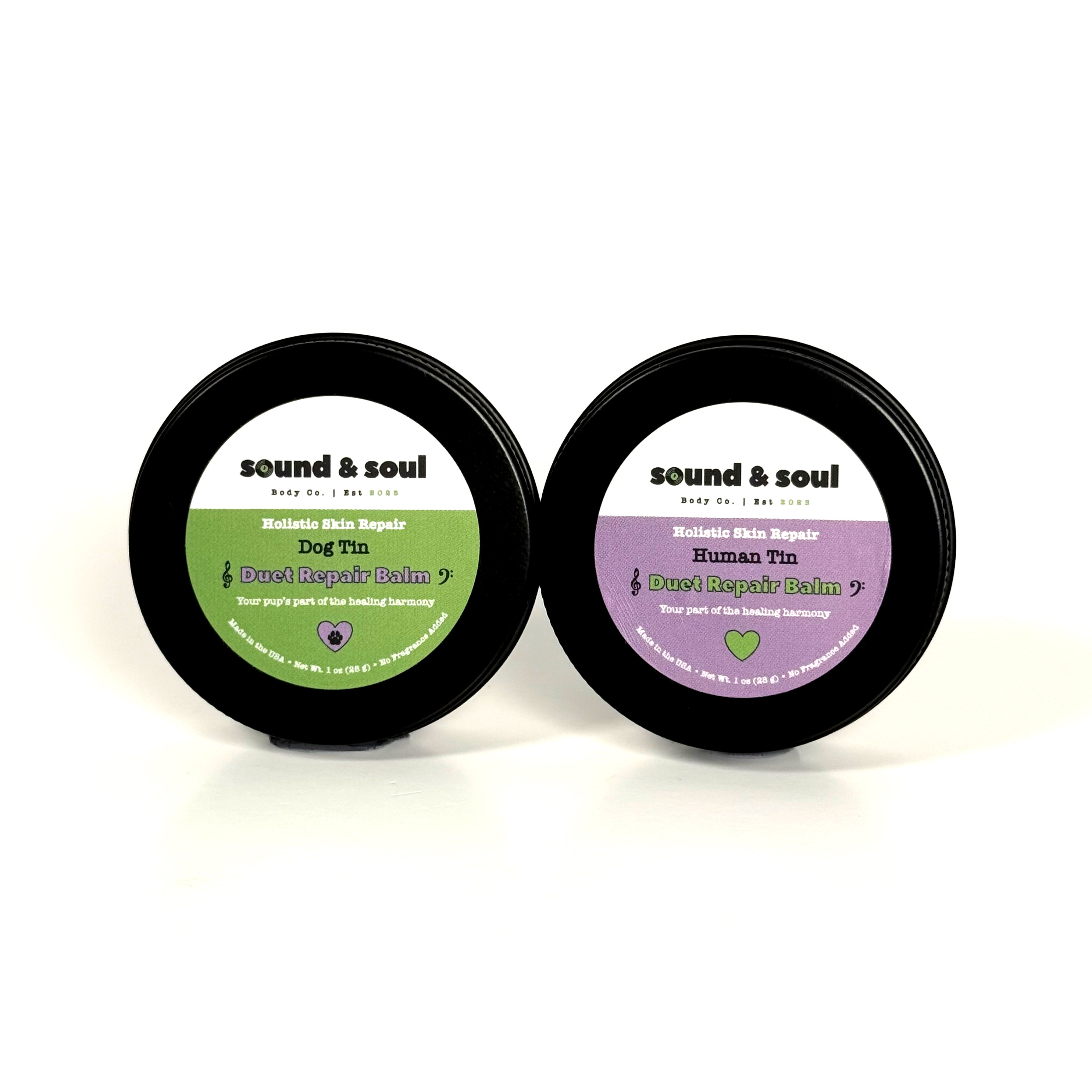 Duet Repair Balm Duo Set | Human & Dog Repair Balm | Calendula Skin & Paw Moisturizer | Matching Pet & Owner Gift
