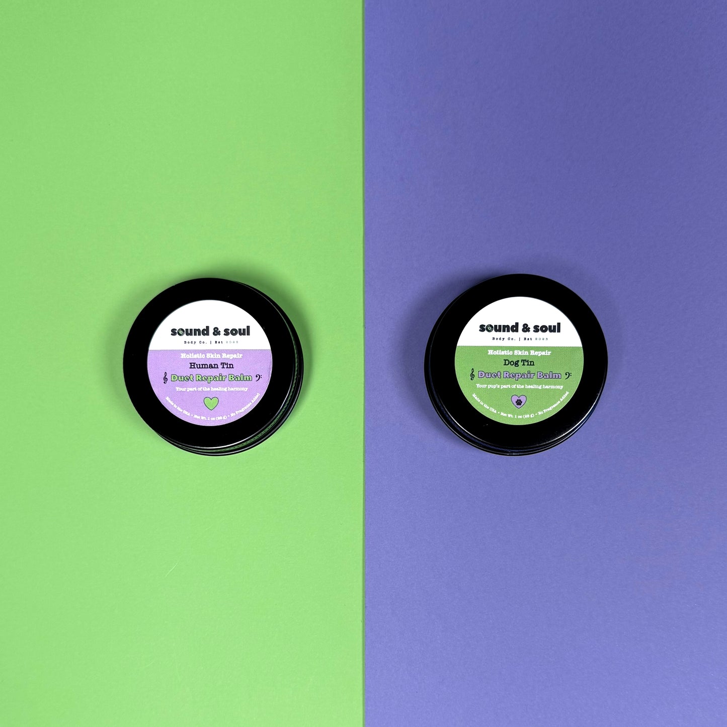 Duet Repair Balm Duo Set | Human & Dog Repair Balm | Calendula Skin & Paw Moisturizer | Matching Pet & Owner Gift