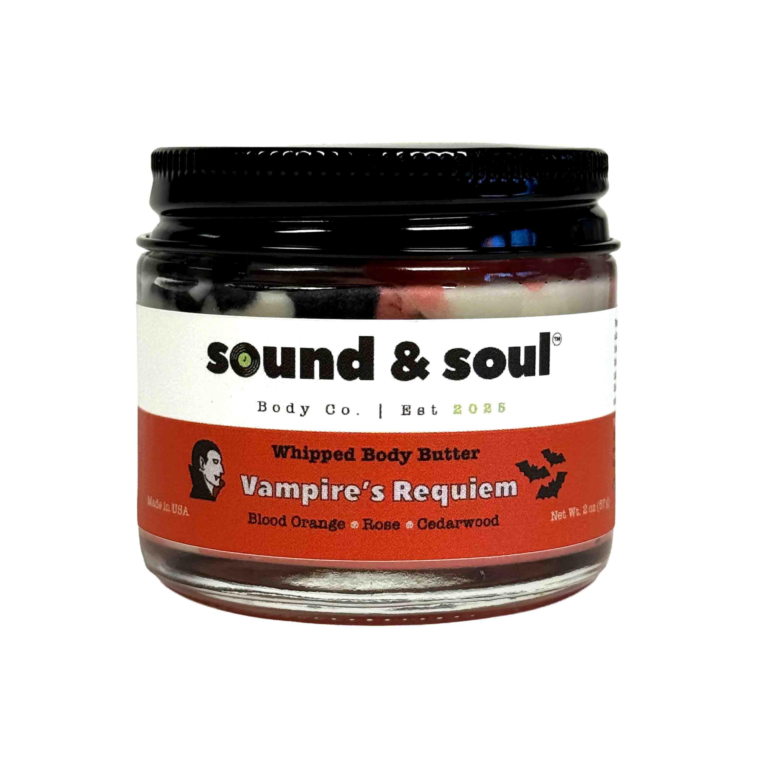 🧛 Halloween 2oz Whipped Body Butter for Dry Skin | Vampire's Requiem | Blood Orange, Rose and Cedarwood