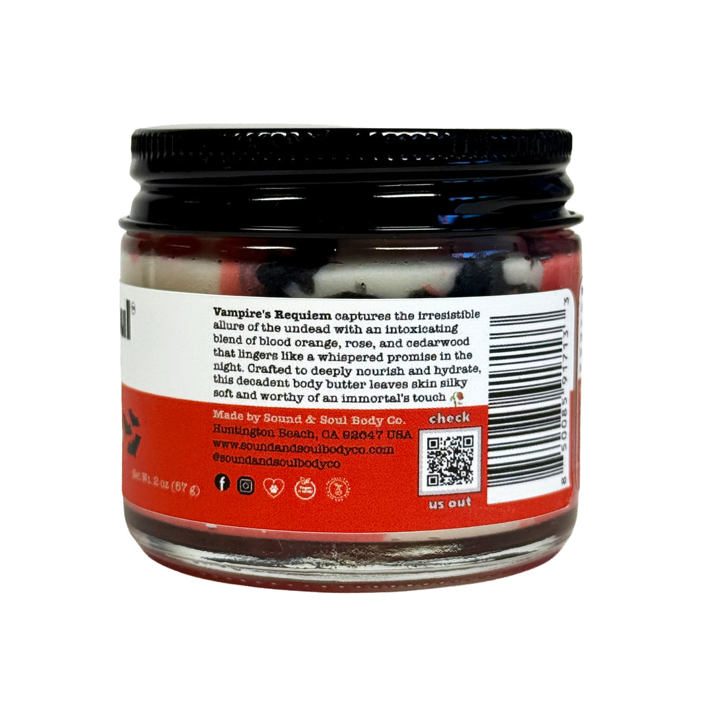 🧛 Halloween 2oz Whipped Body Butter for Dry Skin | Vampire's Requiem | Blood Orange, Rose and Cedarwood