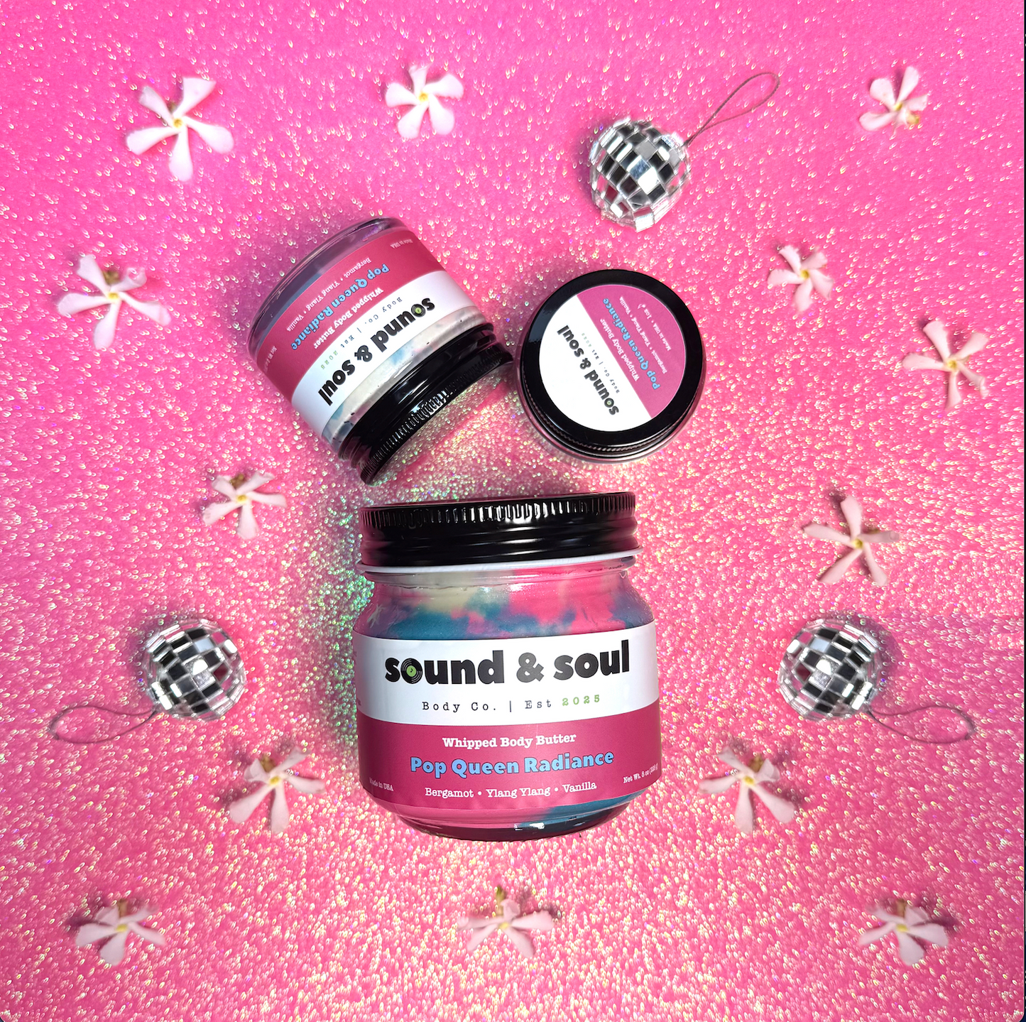 Pop Queen Radiance 1 oz Whipped Body Butter | Dry Skin Moisturizer | Bergamot, Ylang Ylang & Vanilla