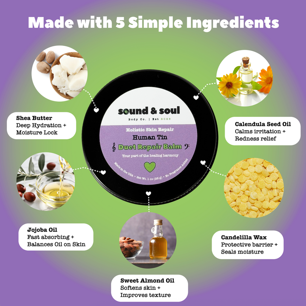Duet Repair Balm 1oz | Calendula Skin Repair Balm | Shea Butter, Jojoba & Sweet Almond Oil Moisturizer for Dry Skin