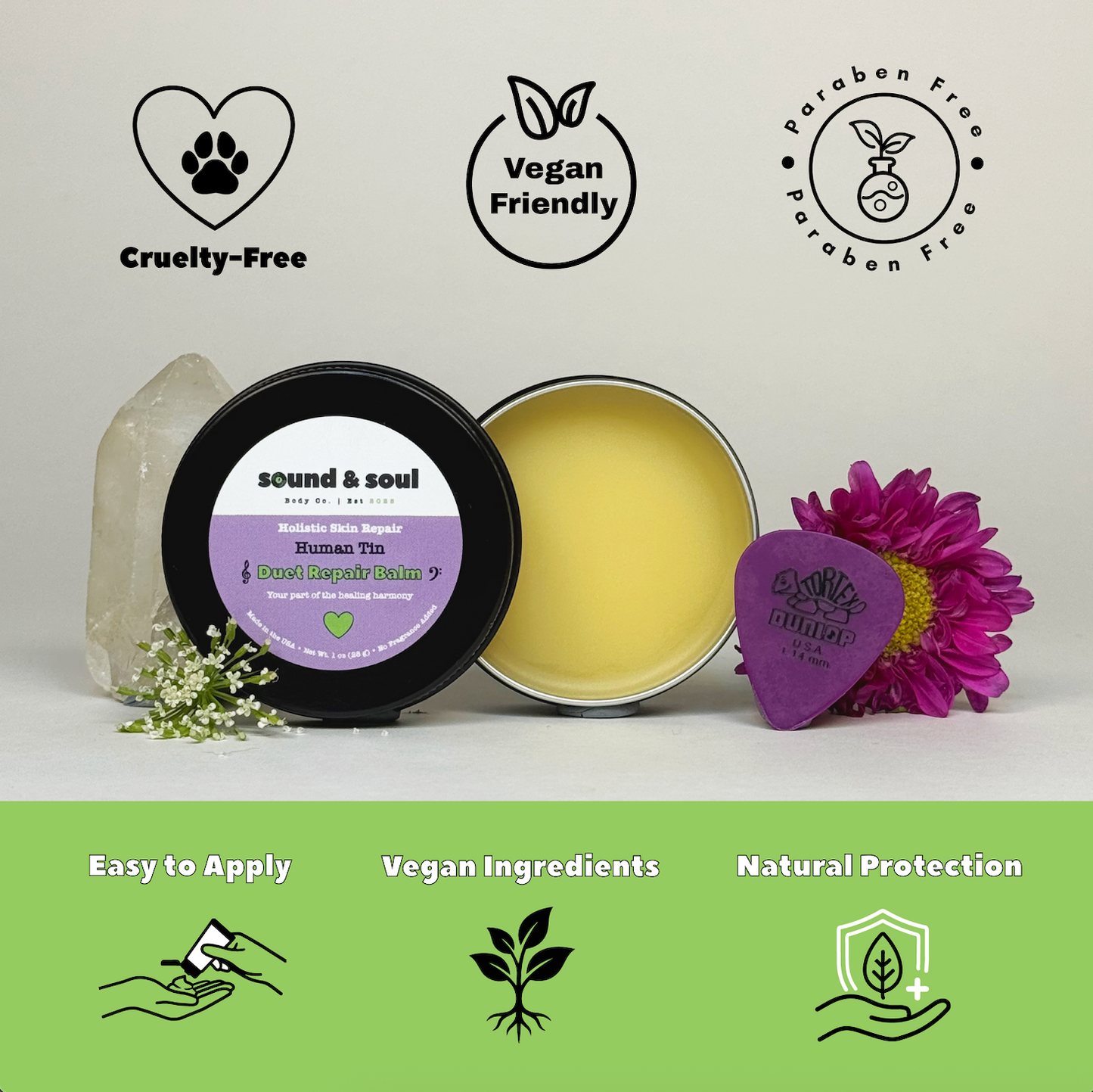 Duet Repair Balm 1oz | Calendula Skin Repair Balm | Shea Butter, Jojoba & Sweet Almond Oil Moisturizer for Dry Skin