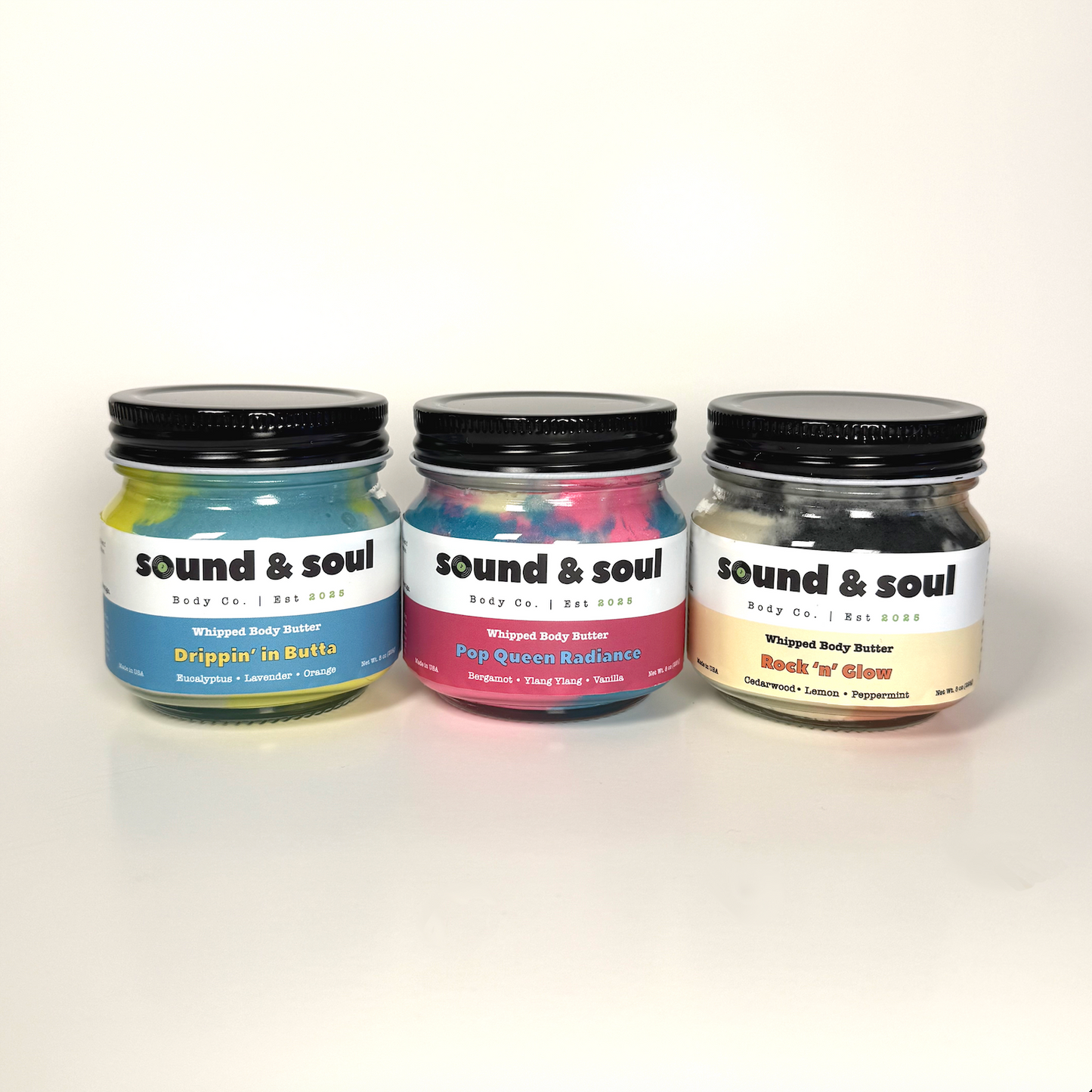 Headliner Trio – Full Size Whipped Body Butter Collection (3 x 8oz) | Ultra Moisturizing Shea Butter for Dry Skin | Pop Queen Radiance, Rock N' Glow & Drippin' in Butta