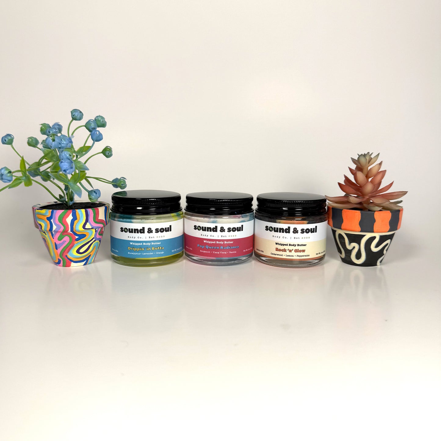 Studio Session Set – Whipped Body Butter Trio (3 x 2oz) | Deep Moisture Shea Butter Collection | Pop Queen Radiance, Rock N' Glow & Drippin' in Butta