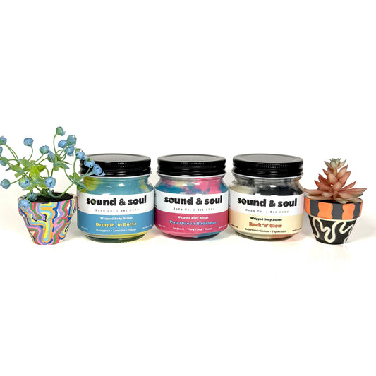 Headliner Trio – Full Size Whipped Body Butter Collection (3 x 8oz) | Ultra Moisturizing Shea Butter for Dry Skin | Pop Queen Radiance, Rock N' Glow & Drippin' in Butta