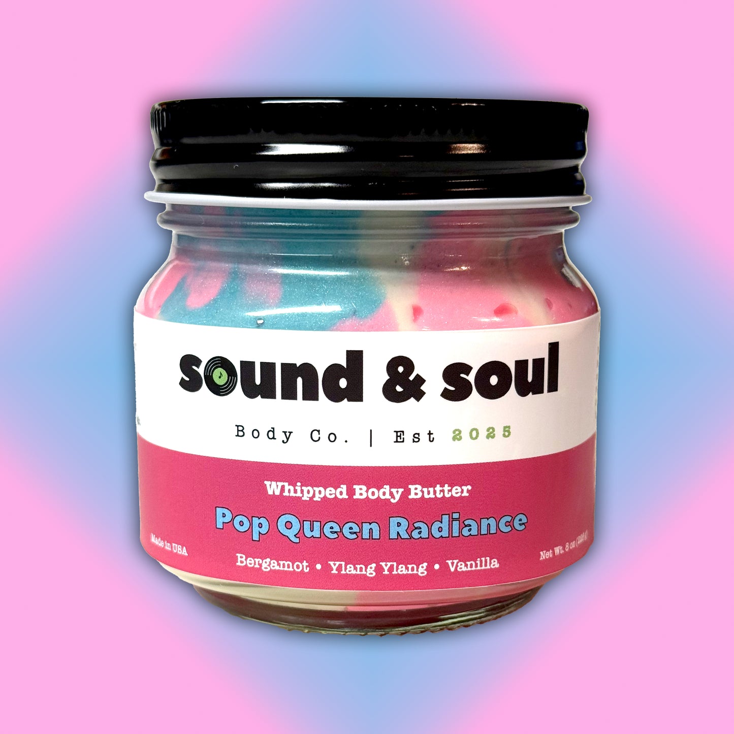 Pop Queen Radiance 8oz Whipped Body Butter | Bergamot, Ylang Ylang, and Vanilla