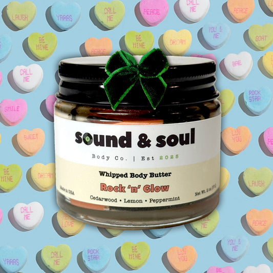 Rock N' Glow 2oz Whipped Body Butter | Cedarwood, Peppermint, and Lemon