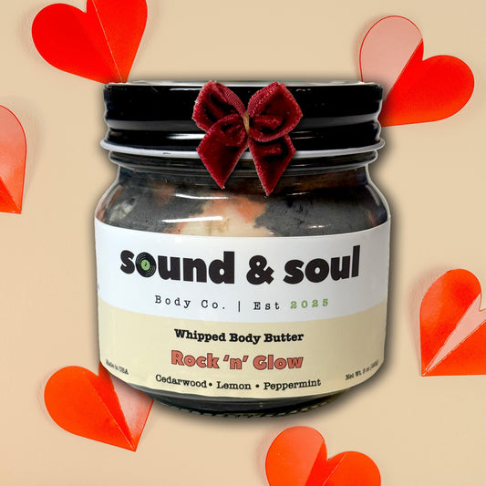 Rock N' Glow 8oz Whipped Body Butter | Cedarwood, Peppermint, and Lemon